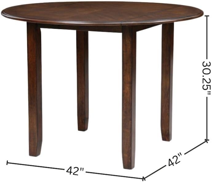 Furnifact Round Small Dining Table for 2 – Classic Wooden Kitchen Table for 2 with Chairs, Ideal for Compact Dining Areas