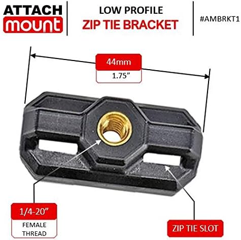 Cable Tie Zip Tie Mount Bracket Threaded 1/4'-20 Qty 20 Brackets