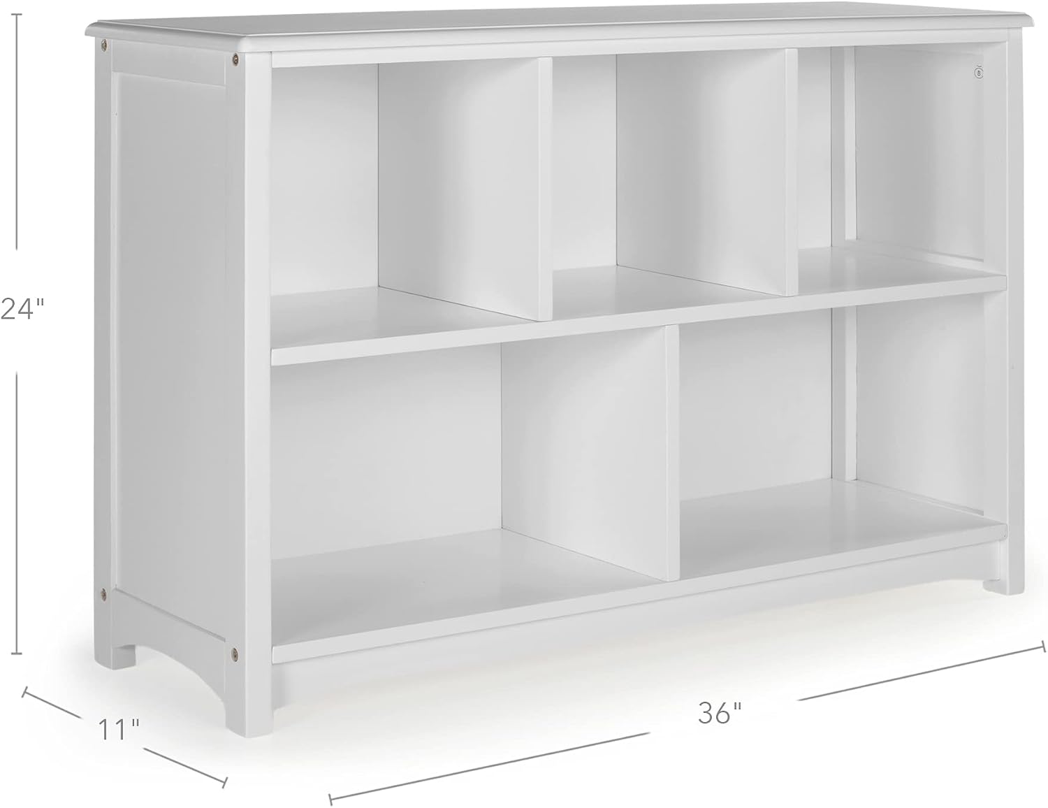 Guidecraft Classic Bookshelf - Gray: Wooden 5-Compartment Storage Shelving Unit for Kids Toys, Books, Paper, TV, and Bins - Children's Playroom Bookcase Furniture