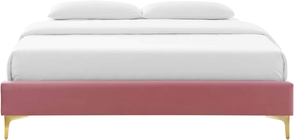 Modway MOD-6305-DUS Sutton Twin Performance Velvet Bed Frame, Dusty Rose