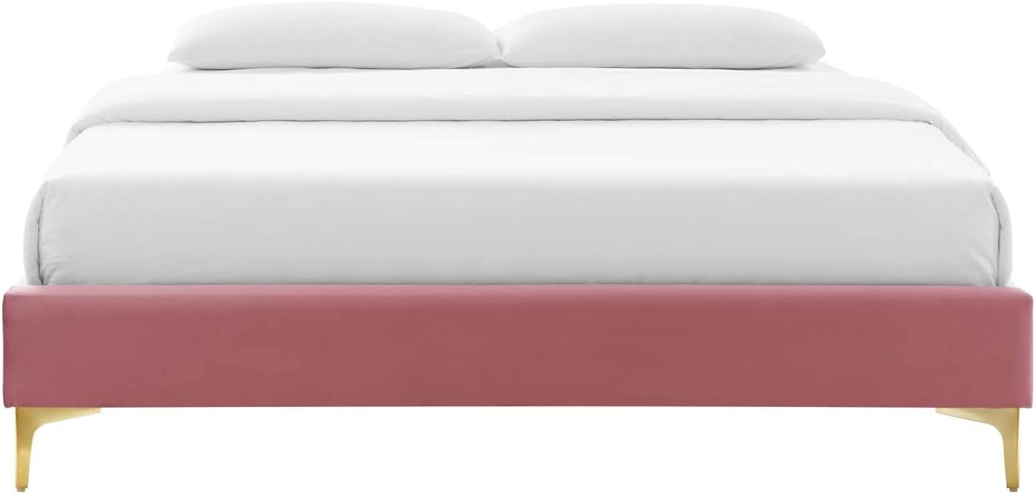 Modway MOD-6305-DUS Sutton Twin Performance Velvet Bed Frame, Dusty Rose