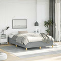 Light Grey Upholstered Bed Frame with Polyester and Engineered Wood, Full Size Modern Platform Bed for Adults, Breathable Fabric and Durable Design, Easy Assembly