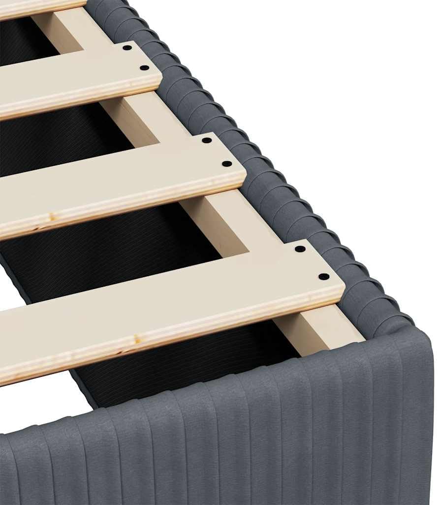 Dark Gray Velvet Bed Frame with Sturdy Plywood and Pine Construction, Breathable Fabric for Comfort, Easy Assembly with Two People, 4-Piece Set for Master or Guest Room