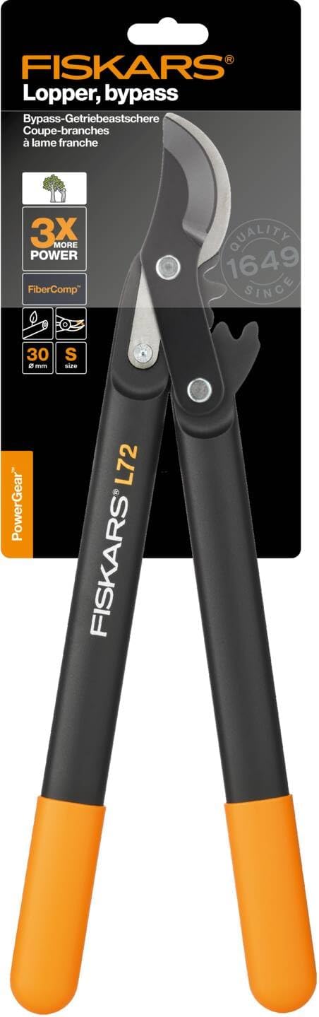 Fiskars 1001555 Podadora piñones Bypass L72, Standard, (Width Ø 2.8 cm)