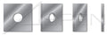 (250 pcs) 1/2', ID=9/16', OD=2', THK=0.187', Square Flat Washers, Steel, Hot Dip Galvanized
