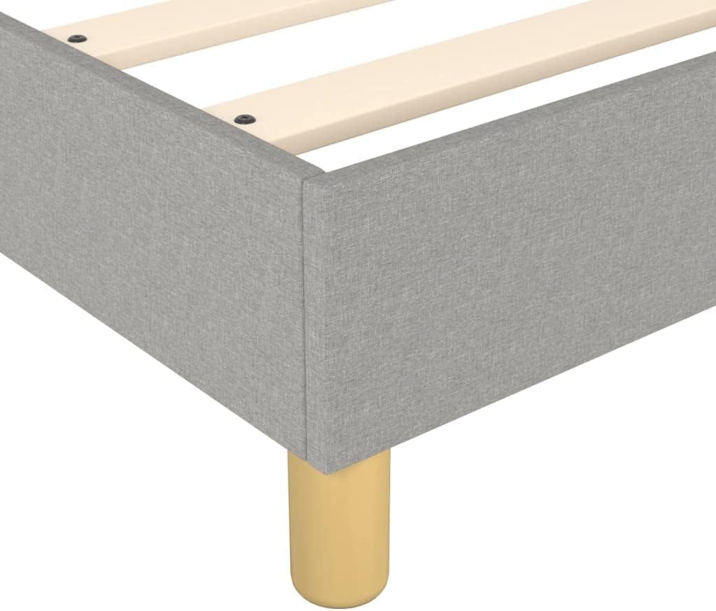 Light Gray Polyester Twin XL Bed Frame with Plywood and Engineered Wood Construction, Durable Fabric and Sturdy Support for Modern Bedroom, Breathable Material and Sleek