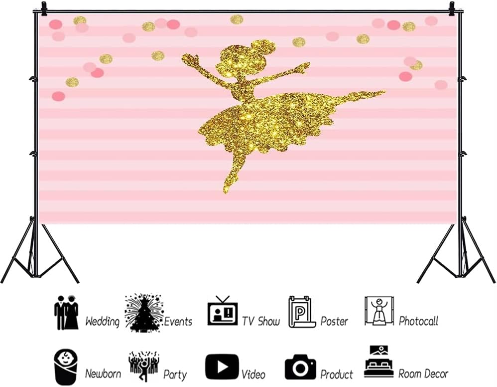 AOFOTO 20x10ft Abstract Little Girl Ballerina in Tutu Dress Dancing Background Baby Shower Party Decoration Photography Backdrop Kid Children Ballet Birthday Banner Photo Studio Props Vinyl Wallpaper
