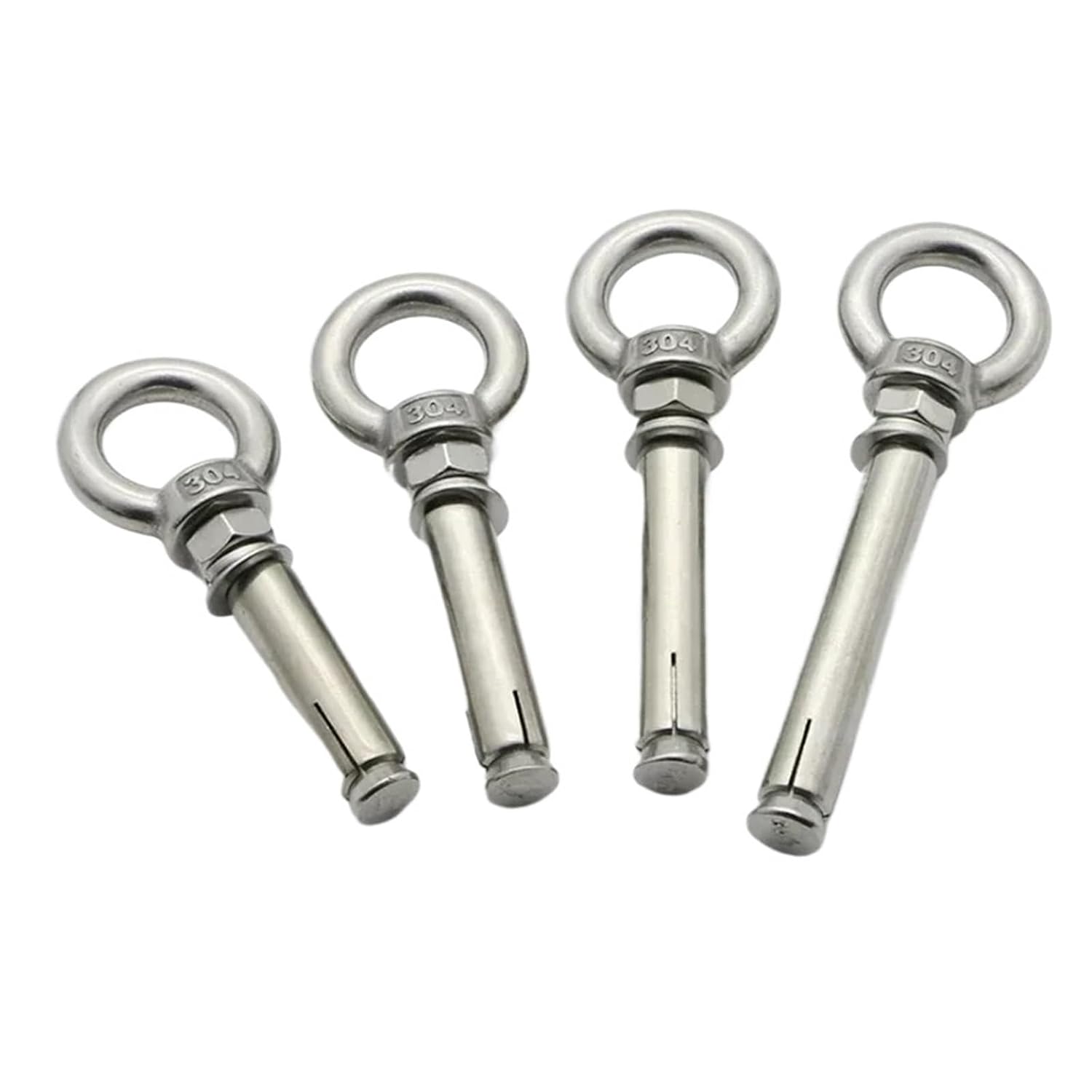 Anchor Bolts,Expansion Bolt, 5Pcs Stainless Steel Universal Ring Expansion Screw Sleeve Anchor Concrete Eye Bolt Installation Artifact Long Hook(M8*60MM)
