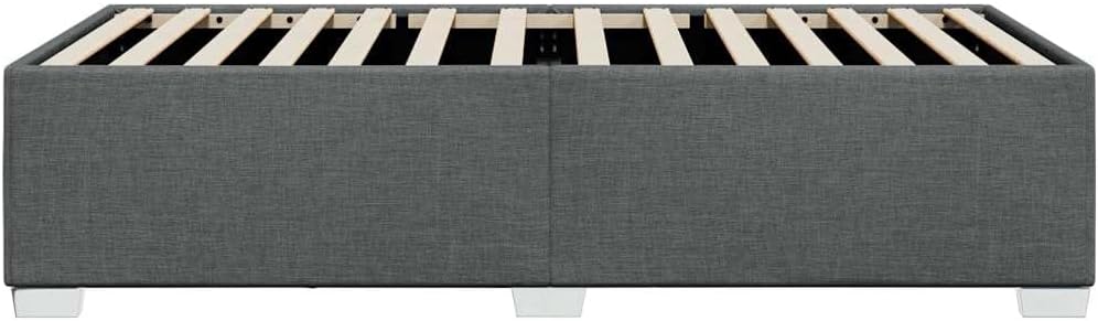 Dark Gray Polyester Twin XL Bed Frame with Plywood and Engineered Wood, Modern Minimalist Design with Breathable Fabric Upholstery for Sturdy Support and Easy Assembly,