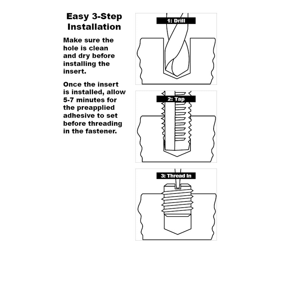 E-Z LOK Metal Thread Repair Kit Tool and Stainless Steel Threaded Inserts Standard Wall 5/16-24 x 1/2-13