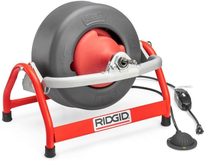 Ridgid 53122 K-3800 W/C-45 Drum Machine For 3/4' To 4' Drain Lines, with C-45 1/2' x 75'. Inner Core Cable & Tool Set, 115V