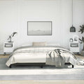 King Size Bed Frame in Black Faux Leather, Sturdy Plywood and Engineered Wood Construction, Modern Platform Bed with No Box Spring Needed, Durable and Easy Clean Design