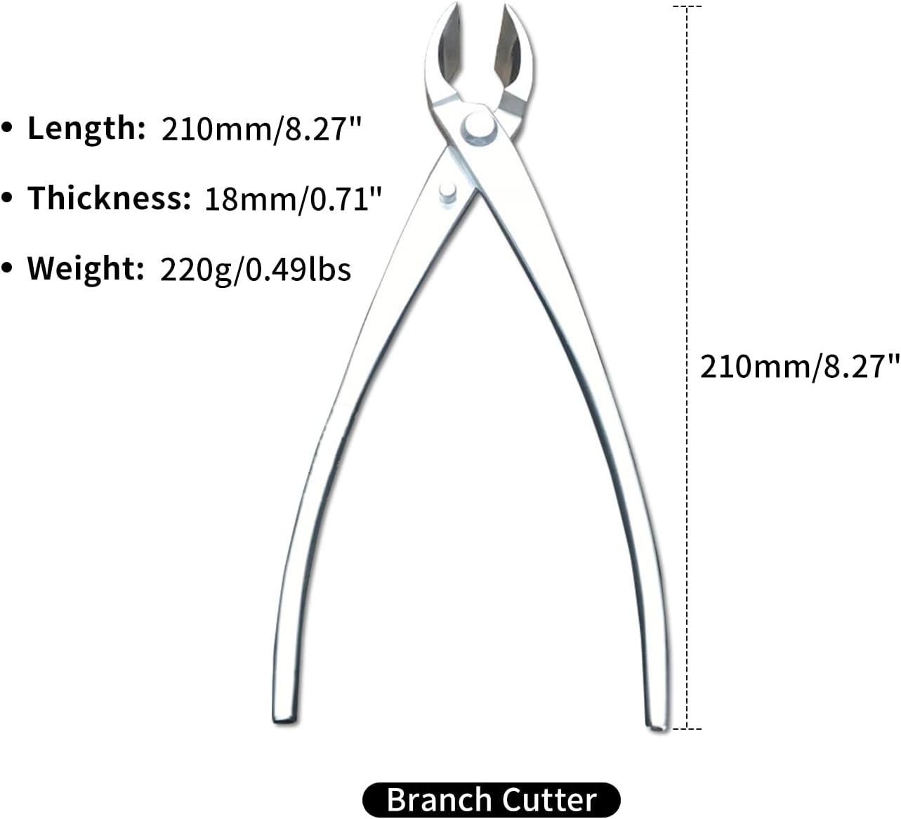 YUEWO Bonsai Tool Kit 6 Pcs 8' Master's Grade for Bonsai Tree with Wire Cutter, Trunk Splitter, Jin Pliers, Knob Cutter Concave, Round Edge Branch Cutter, Jin Pliers Wire Pliers