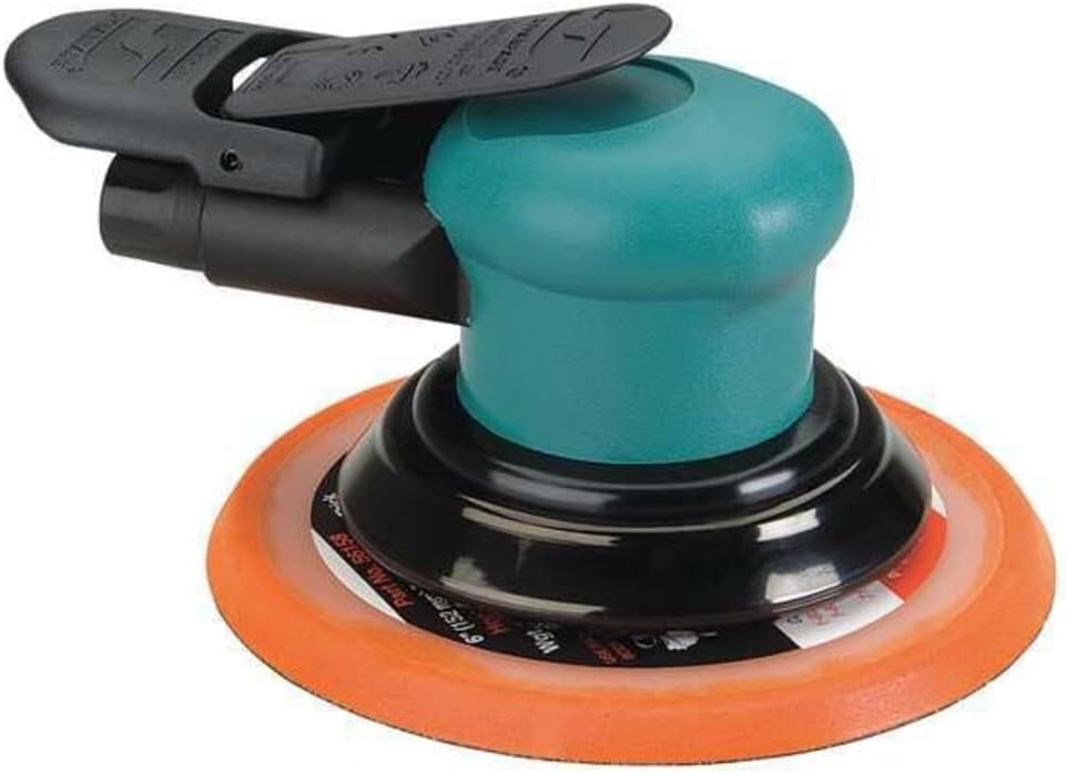 Dynabrade (59040) Dynorbital-Spirit 6' (152 mm) Diameter Random Orbital Sander, Non-Vacuum | Proportionate 3/32' (2.5 mm) Diameter Orbit | 12000 RPM Pneumatic Motor
