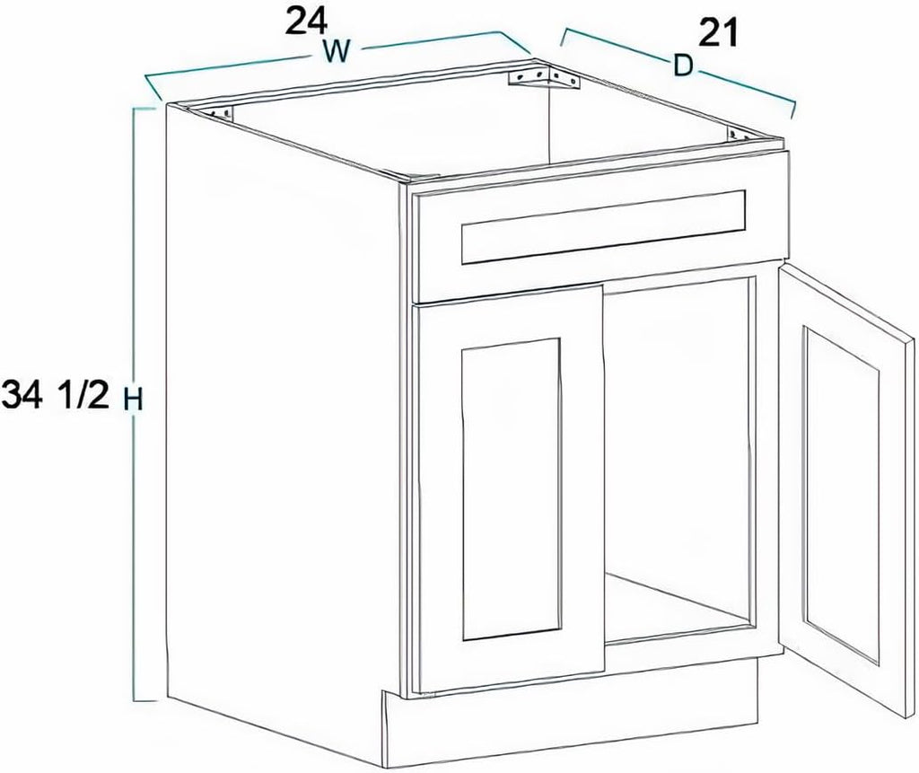 Bathroom Vanity Sink Base Ready-to-Assemble Bathroom Cabinet 24'/30'/36' Width (Vanity Base in Antique Whaite, 24 inch)
