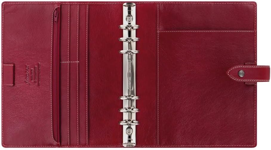 Filofax Malden Organizer, A5 Size, Burgundy - Tactile, Full-Grain Buffalo Leather, Six Rings, Cotton Cream Week-to-View Calendar Diary, Multilingual, 2025 (C021703-25)