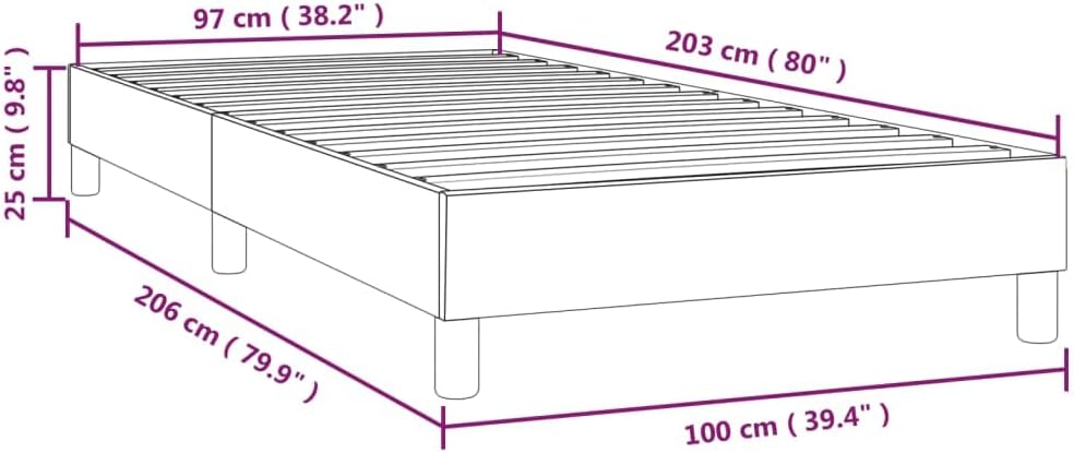 Twin XL Fabric Bed Frame in Dark Grey with Breathable Material and Durable Engineered Wood Construction for Modern Bedrooms
