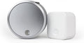 August Home Smart Lock Pro + Connect Hub - Wi-Fi Smart Lock for Keyless Entry - Works with Alexa, Google Assistant, and more – Silver