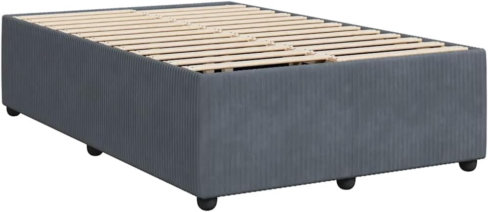 Dark Gray Velvet Bed Frame with Sturdy Plywood and Pine Construction, Breathable Fabric for Comfort, Easy Assembly with Two People, 4-Piece Set for Master or Guest Room