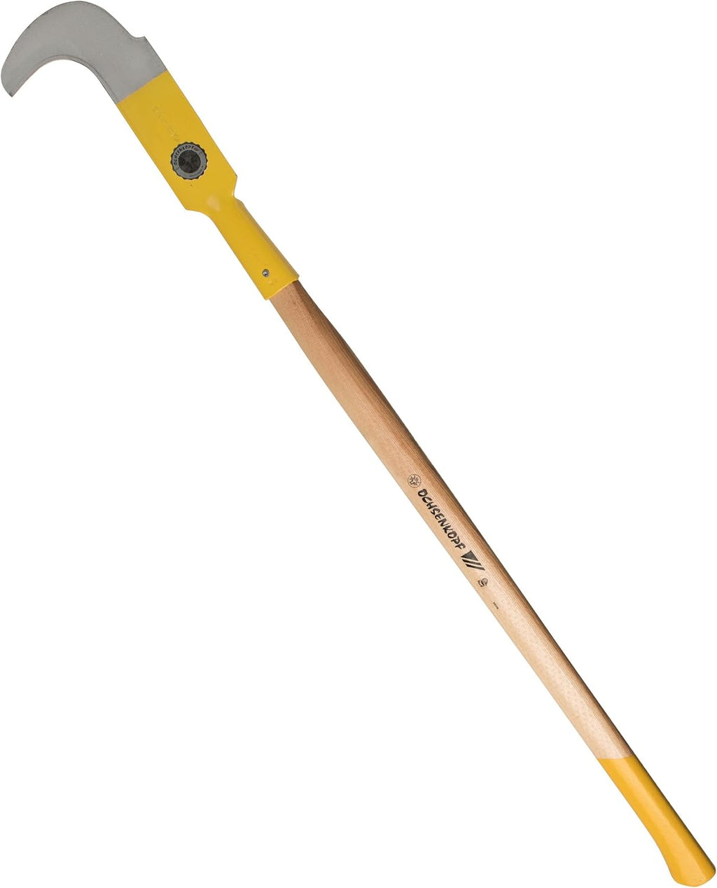 Kings County Tools Brush Cutter Weeding Sickle Garden Tool - 47' Weeder Tool for Yard Long Handle with 14.75' Steel Curved Bush Axe Blade Hook and Wood Handle - Billhook Hand Scythe