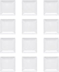 TrueCraftware- 7-1/4' x 7-1/4' Square Plate Classic White Dinnerware Melamine Set of 12- Dishwasher Safe Reusable Dinner Plates Durable Lightweight Dinnerware for Dinner Dishes