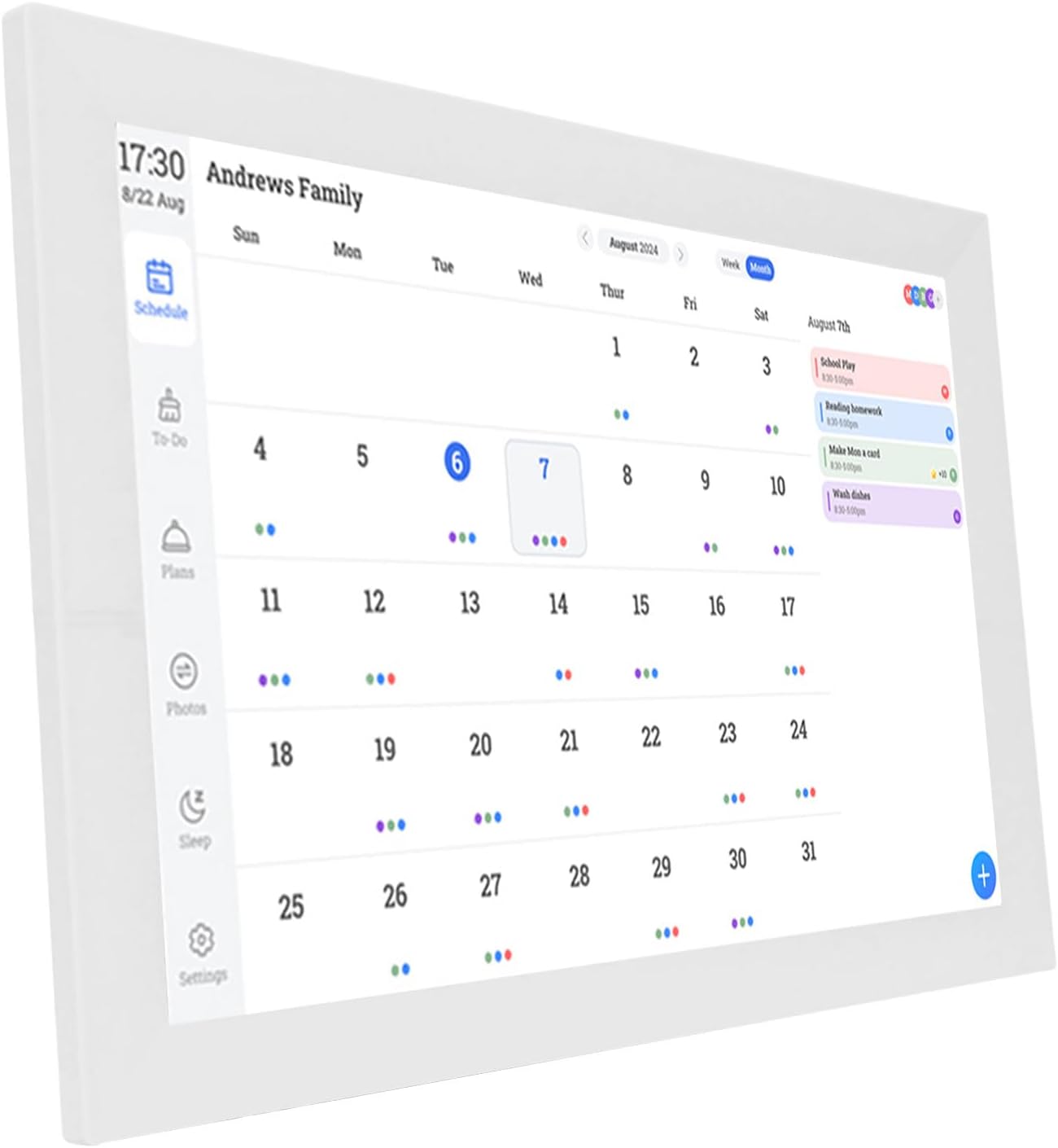 Fabater 15.4 Inch Smart Digital Calendar, Touchscreen Family Planner & Calendar with Chore Chart & Meal Planner, WiFi Digital Photo Frame with APP for Family Schedule (US Plug)