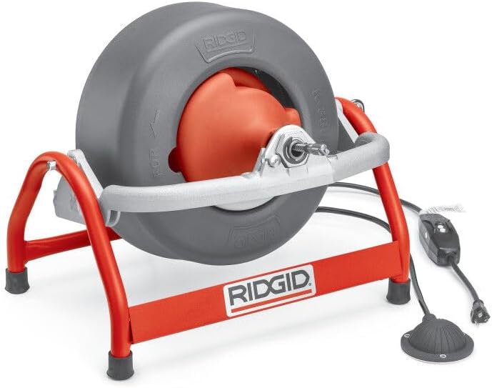 Ridgid 53122 K-3800 W/C-45 Drum Machine For 3/4' To 4' Drain Lines, with C-45 1/2' x 75'. Inner Core Cable & Tool Set, 115V