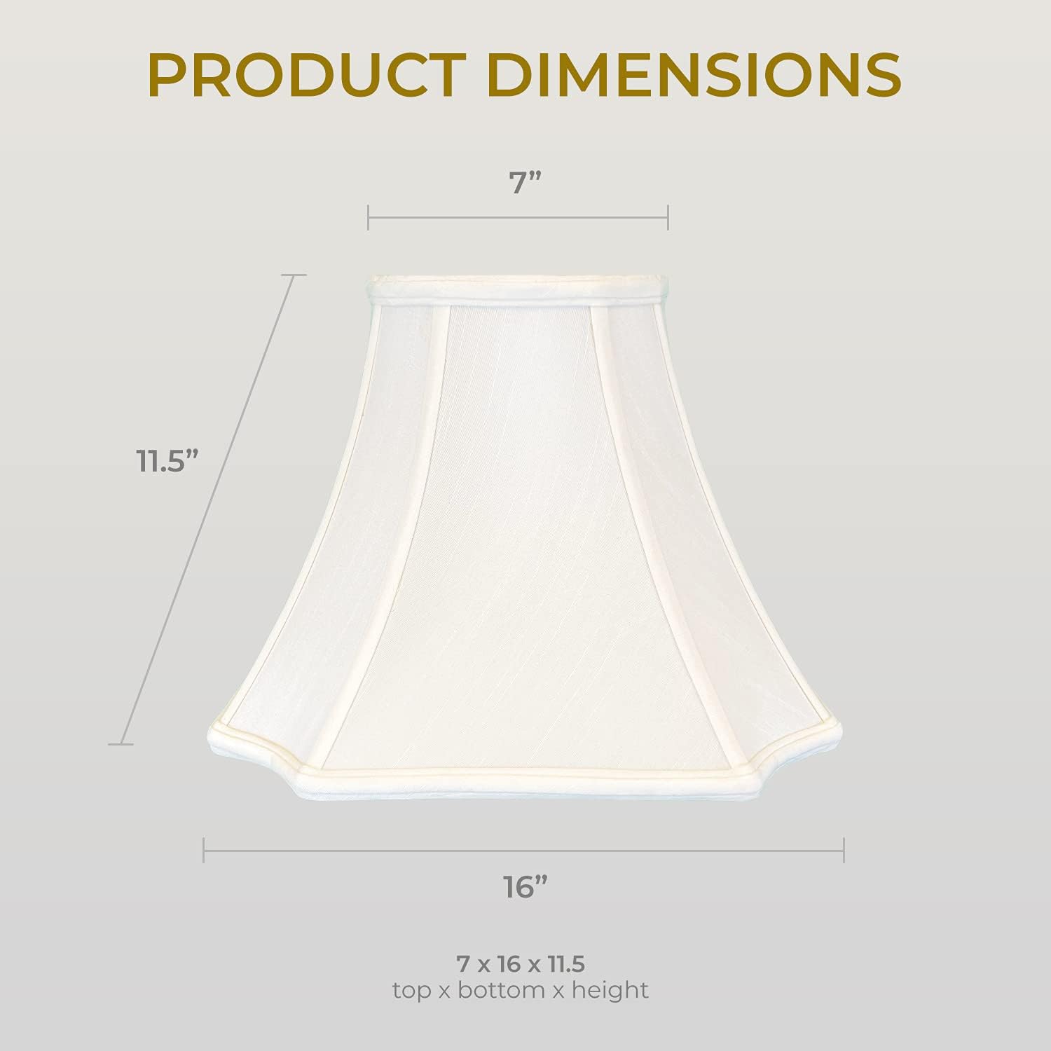 Royal Designs, Inc. BS-714-16WH-2 Square Inverted Corner Bell Basic Lamp Shade, 7 x 16 x 11.5, White, 2-Pack
