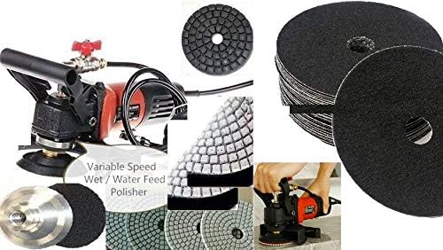 Concrete Countertop Travertine Floor Wet Polisher Grinder Burnisher Granite Stone Sander Polishing Fabrication Tools - 4' Diamond 85 Polishing Pad Concrete Granite Terrazzo Marble Tile Polish