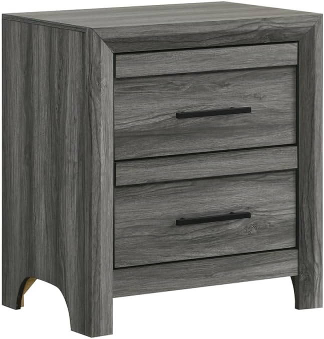 Denver Modern Style 4 Pc Full Bedroom Set - Gray Wood Contemporary 4-Piece Bedroom Furniture Set
