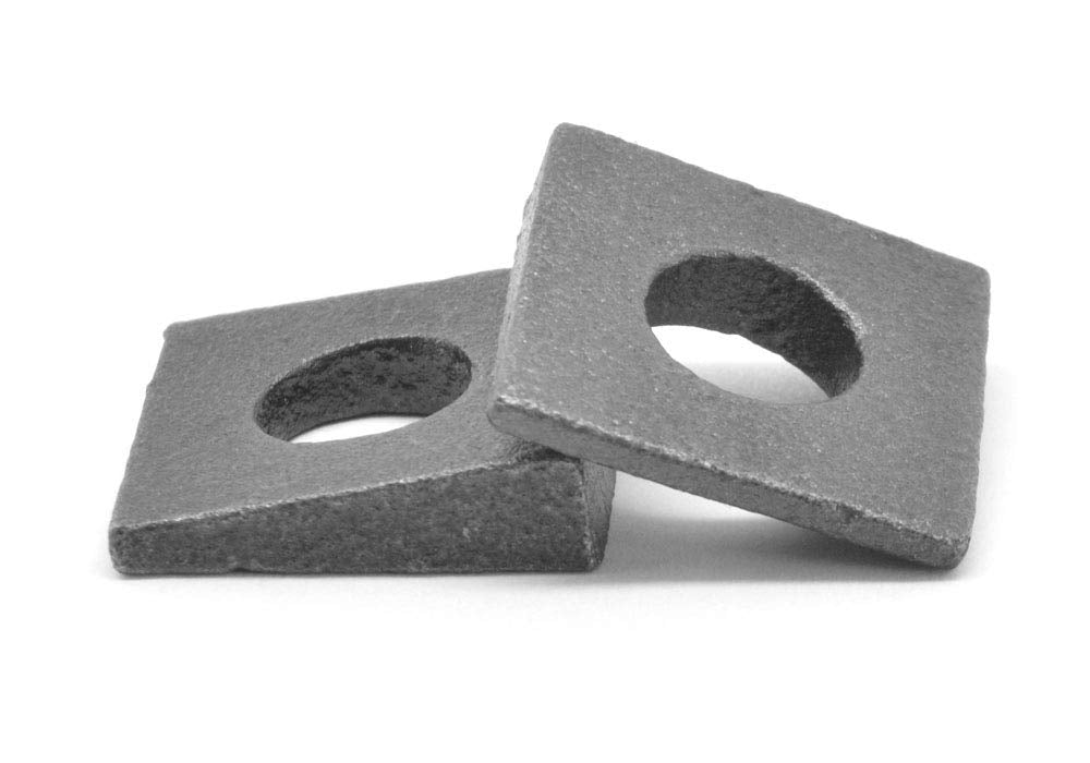 1/2' Grade F436 Square Beveled Structural Hardened Washer Medium Carbon Steel Plain Finish Pk 25