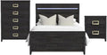 Picket House Chett Full 3PC Bedroom Set with LED in Black