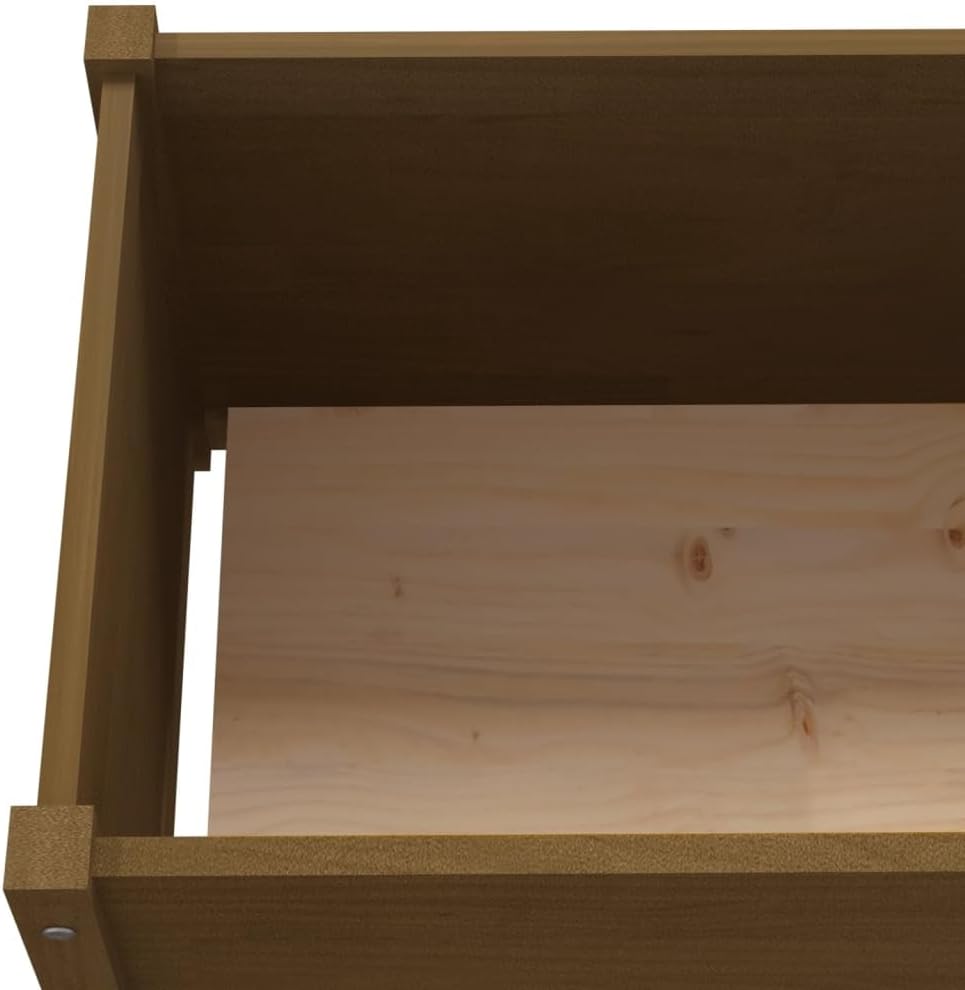 78.7 x 78.7 x 12.2 in Large Pinewood Rustic Rectangular Planter Box Set of 2 for Garden Outdoor Flower Pots Terrace Balcony Raised Bed