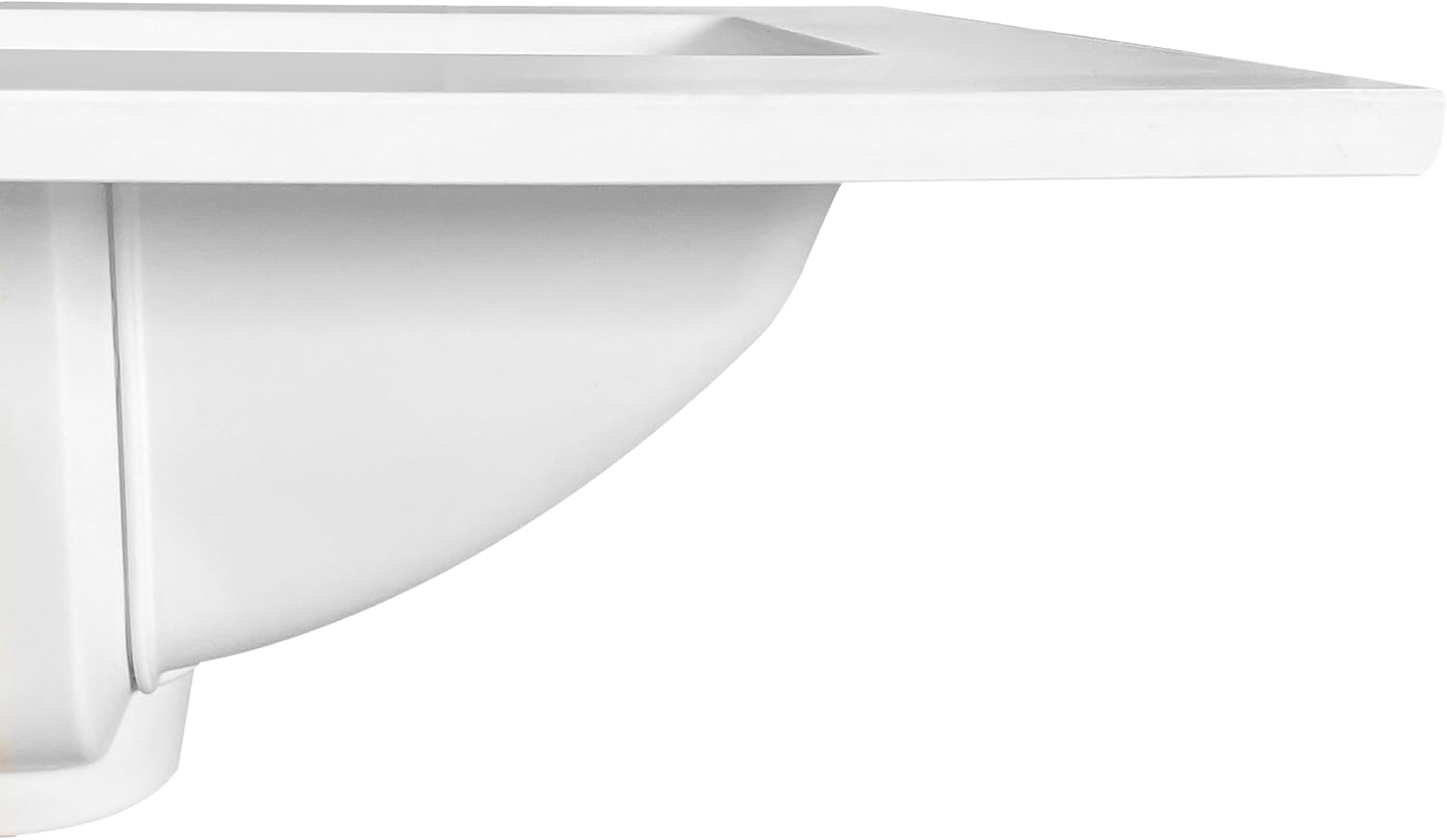 31' Bathroom Vanity Top with Integrated Sink – Solid Surface Resin Streamline Countertop, Single Faucet Hole, Built-in Overflow, Easy-to-Clean Matte White Finish, 31' W x 22' D
