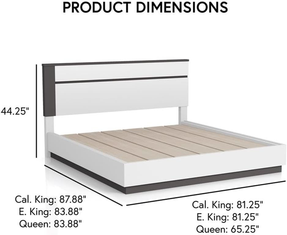 Furniture of America FOA Misti 3-Piece White Wood Bedroom Set - Queen + 2 Nightstands