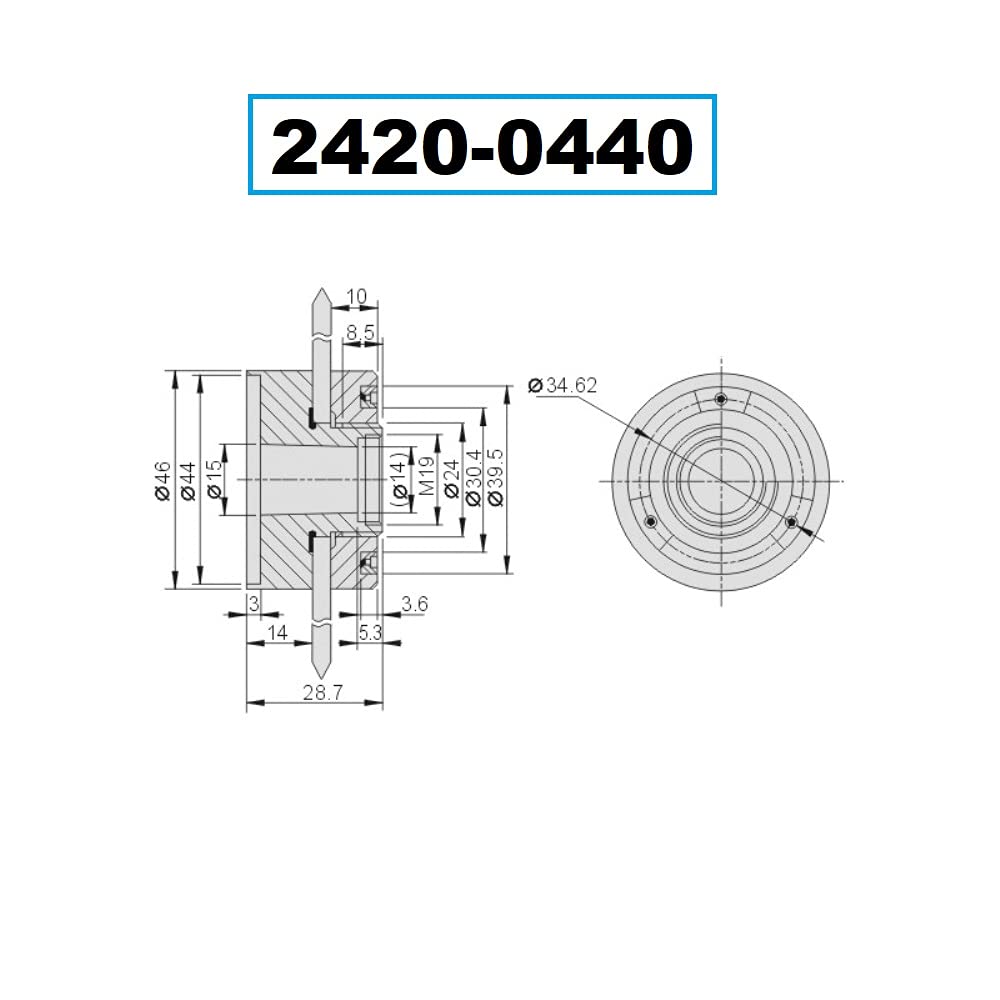 HHIP 2420-0440 W40 Waida Grinding Wheel Adapter
