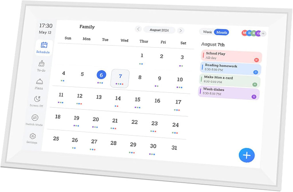 Yinhing Digital Calendar Chore Chart 15.6 Inch 1080P FHD Interactive Touchscreen Wall Desk Mount Electronic Smart Family Planner ABS Black (US Plug)