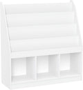 RiverRidge Kids 4 shelves Three Cubbies Bookrack, White (02-251), 11.81'D x 35'W x 36'H