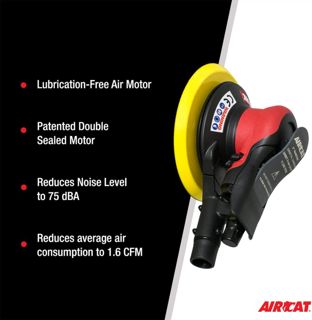 AIRCAT Pneumatic Tools 6700-5-336CV: Central Vac Orbital Palm Sander 11,000 RPM