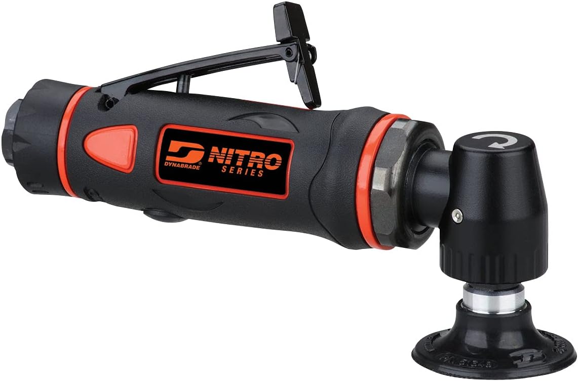 Dynabrade (DS32) 2' (50 mm) Diameter Right Angle Disc Sander | 1/4' Collet, 0.3 hp 18000 RPM Pneumatic Motor | Includes 2' Locking-type (R-type) Disc Pad
