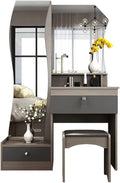 moisture Vanity Set Vanity Table Set Bedroom Storage Dresser Modern Women's Full-Length Mirror Multi-Functional Storage Makeup Table Vanity Makeup Table Set (Color : A)