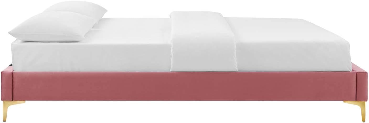 Modway MOD-6305-DUS Sutton Twin Performance Velvet Bed Frame, Dusty Rose