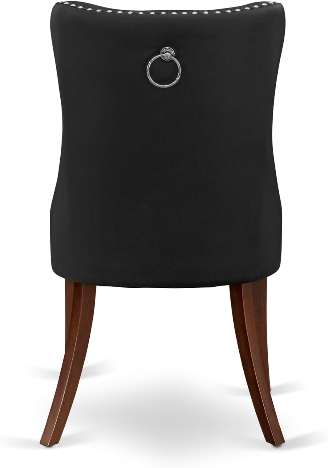 East West Furniture HLDA3-MAH-12 3 Piece Dining Table Set Contains a Round Kitchen Table with Pedestal and 2 Polyester Fabric Upholstered Parson Chairs, 42x42 Inch, Mahogany
