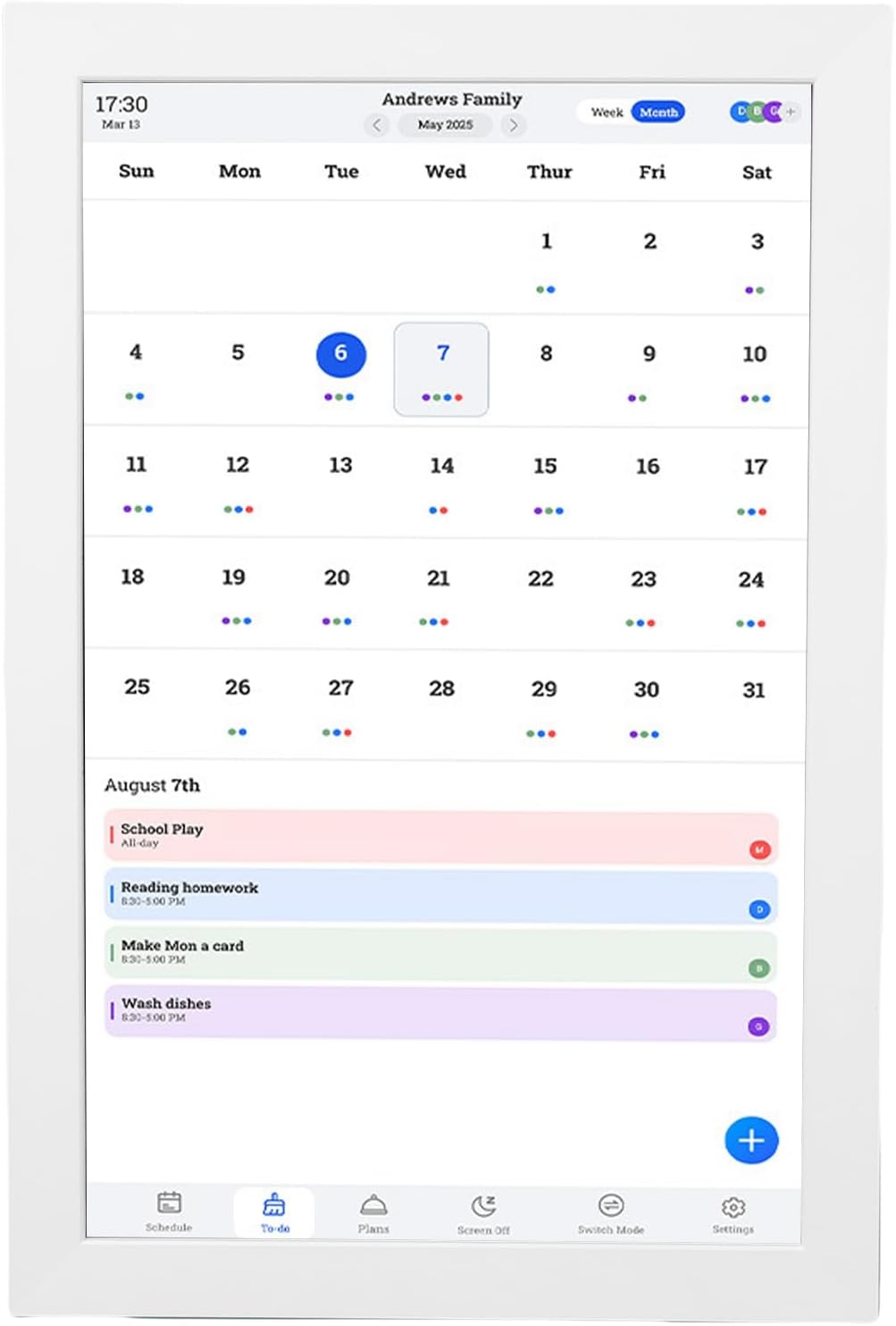 Asixxsix Digital Calendar, 10.1 Inch Smart Digital Calendar Touch Screen with Chore Chart Photo Frame APP Control for Family Schedules and Home Organization