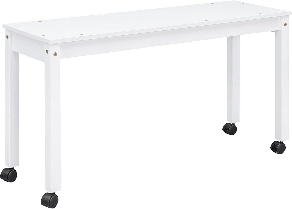 JIVOIT Full Size Low Loft Bed with Retractable Writing Desk, Storage Bed with 4 Drawers and Shelves, Wooden Loft Bed with Lateral Portable Desk for Kids Teens Adults Bedroom (White,Full,9)