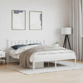 Modern White Steel King Bed Frame with Ample Storage, Sturdy Construction and Easy Assembly for Bedroom, Minimalist Design with Clean Lines and Smooth Finish
