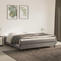 King Size Velvet Bed Frame Light Grey with Plywood Engineered Wood Structure, Luxurious Upholstered Platform Bed for Master Bedroom, Modern Minimalist Design, Durable Support