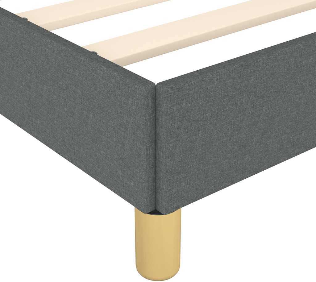 Twin XL Fabric Bed Frame with Dark Grey Polyester Upholstery, Engineered Wood and Plywood Construction for Modern Bedrooms, Durable Support and Sleek Design
