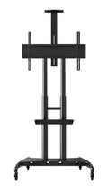 LUXOR FP4000 Adjustable-Height Large-Capacity LCD TV Stand, 25 lbs, Stand 39.25'W x 28.25'D x 48' to 65'H in 2' increments, Shelf 19.625'W x 11'D, Four 3' Casters, All with Locking Brakes