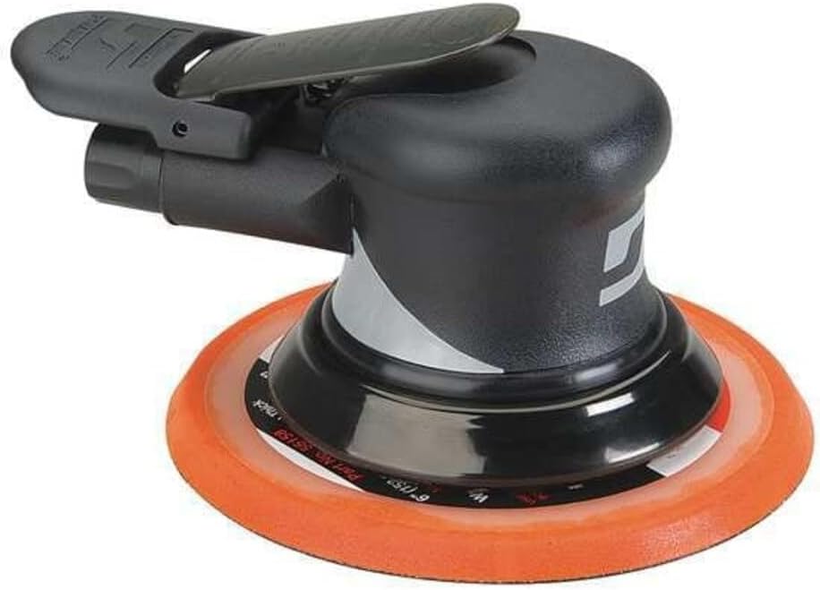 Dynabrade (56859) Dynorbital Supreme 6' (152 mm) Diameter Random Orbital Sander, Non-Vacuum | Proportionate 3/32' (2.5 mm) Diameter Orbit | 12000 RPM Pneumatic Motor